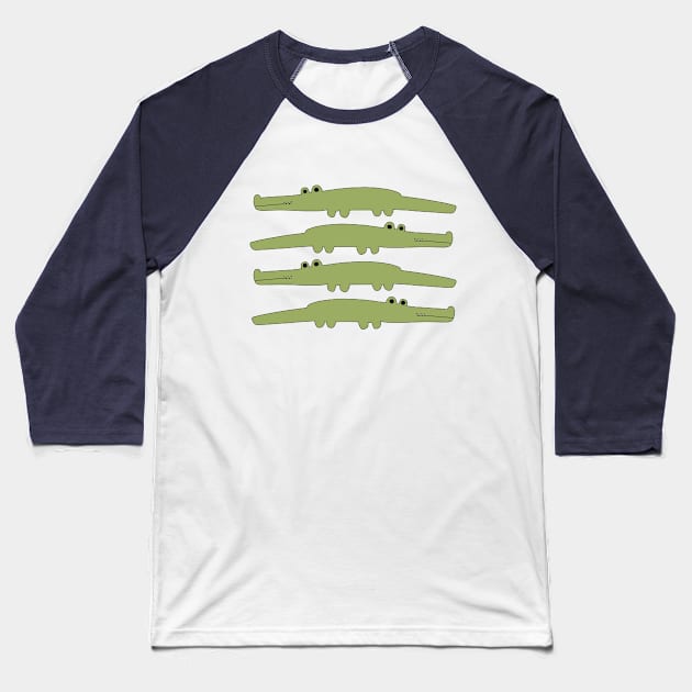 crocodiles Baseball T-Shirt by cokyfish